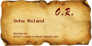 Ochs Roland névjegykártya